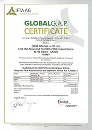 Global G.A.P. Certificate